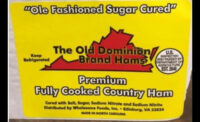 Recalled ham label