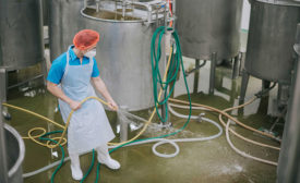 man cleaning the floor