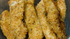 breaded chicken close up