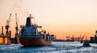 cargo ship at sea