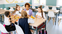 kids eating lunch at school