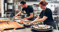 kitchen staff preparing food