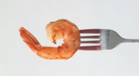 shrimp on a fork