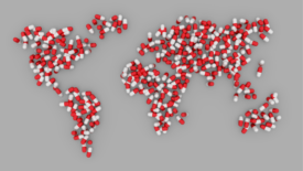 world map made of antibiotic pills