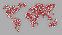 world map made of antibiotic pills