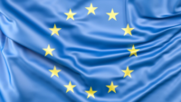 EU flag close up