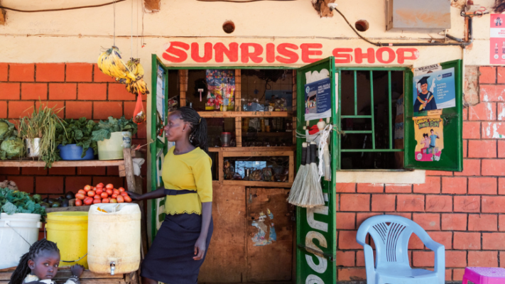 Lois Jemutai at her shop near Eldoret, Kenya