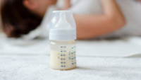 baby bottle full of milk