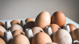 brown eggs in a carton