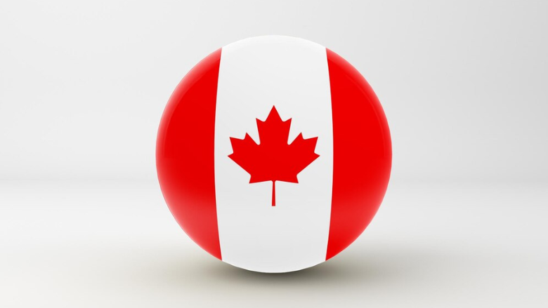 canadian flag in spherical form