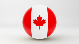 canadian flag in spherical form