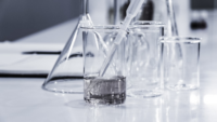 chemistry glassware and pipette