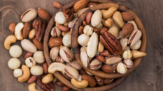 dry mixed nuts in bowls