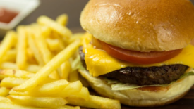 fast food burger and fries