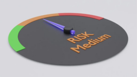 graphic of a meter that says risk medium