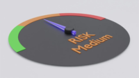 graphic of a meter that says risk medium