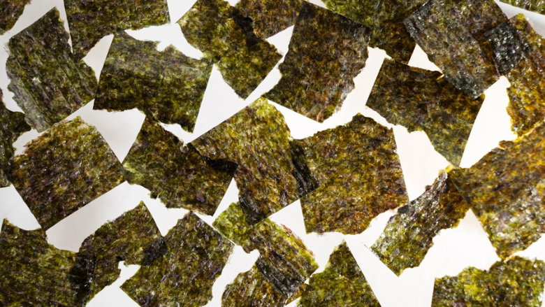 pieces of nori dried seaweed