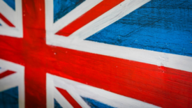 UK flag painted on wood