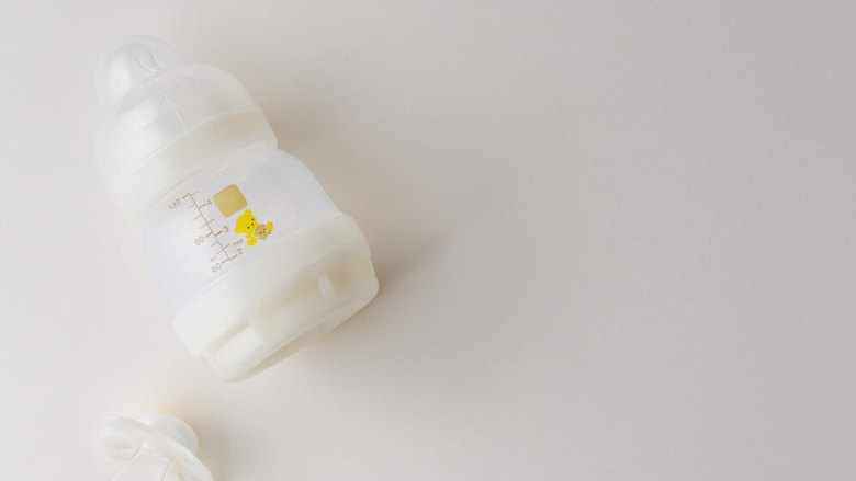 baby bottle on white background