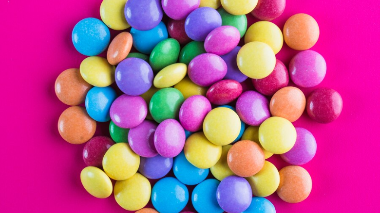 multicolored round candies