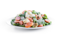 plate of frozen mixed vegetables