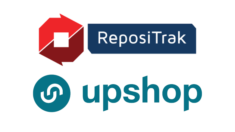 Repositrak and Upshop logos