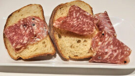 salami on bread